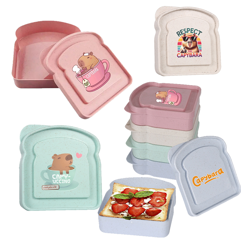 Meal Prep Box - Kotak Penyimpanan Makanan Sandwich Capybara, Wadah