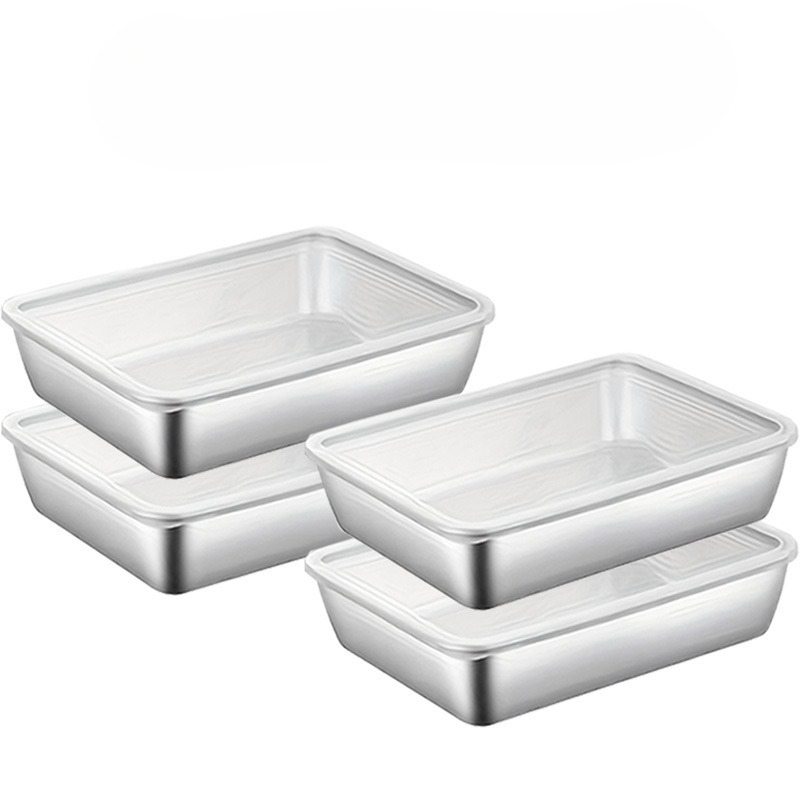 Meal Prep Box - 4pcs Set Wadah Penyimpanan Makanan Stainless