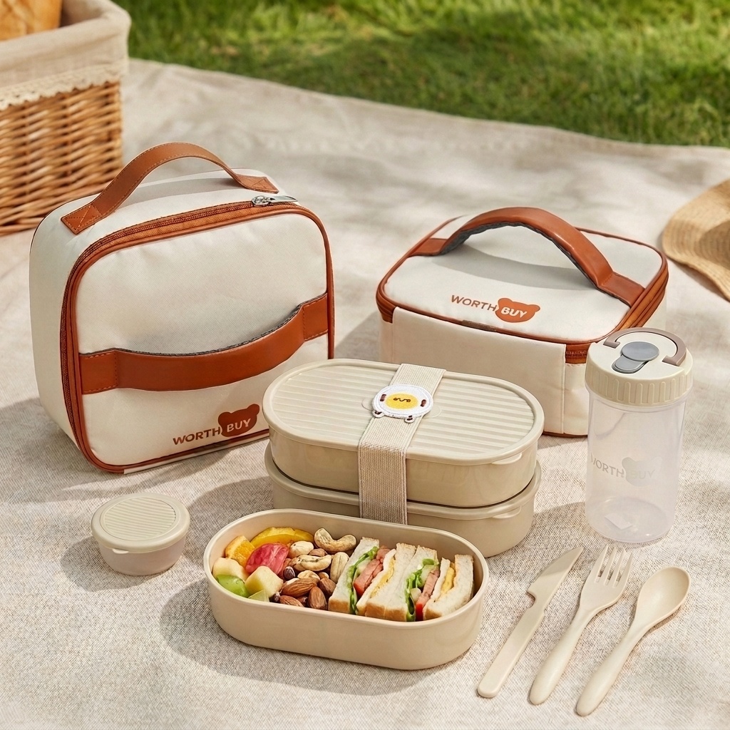 Meal Prep Box - 2Pcs/Set Kotak Makan Plastik Dapat Digunakan