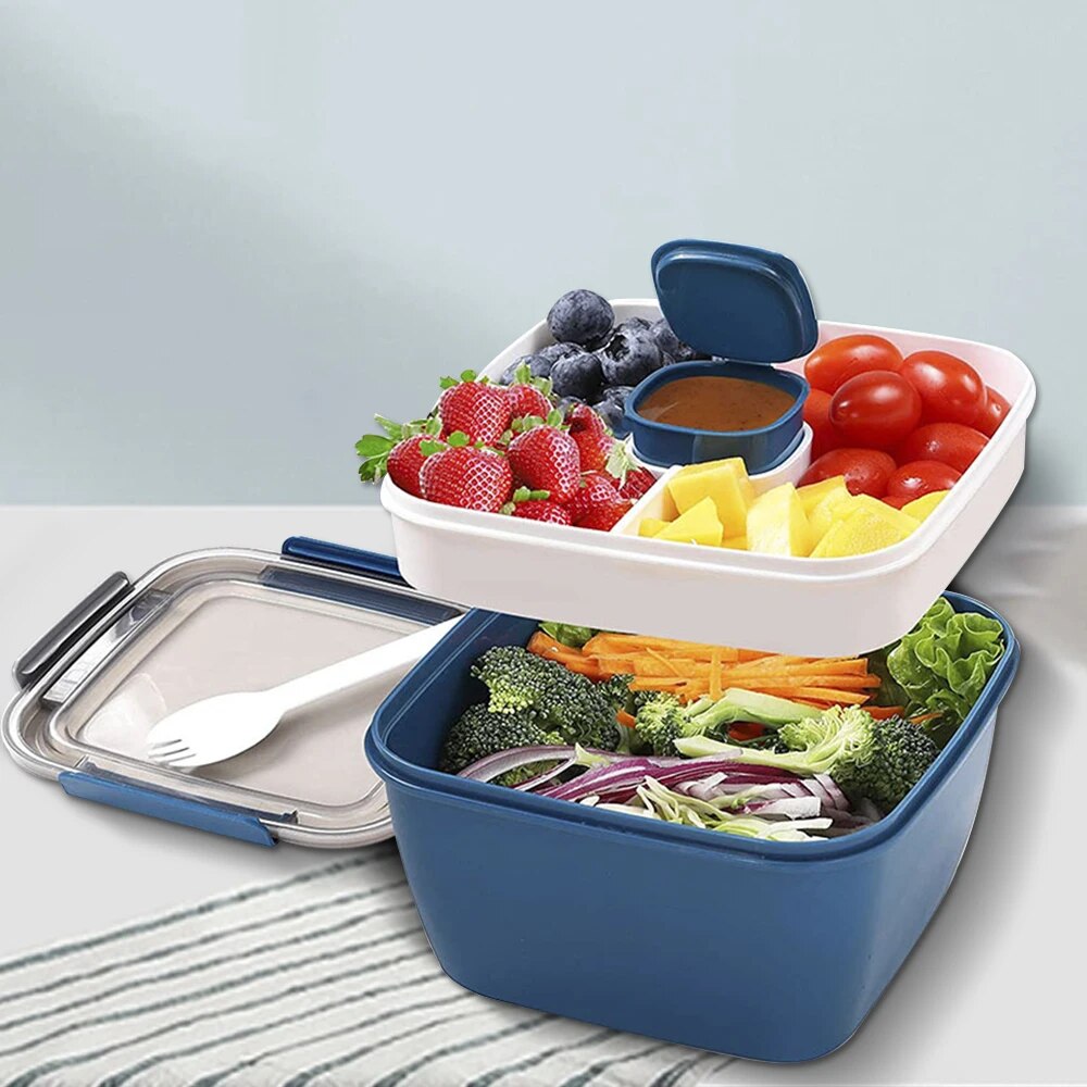 Meal Prep Box - Kotak makan siang portabel 1100ml/1500ml, kotak