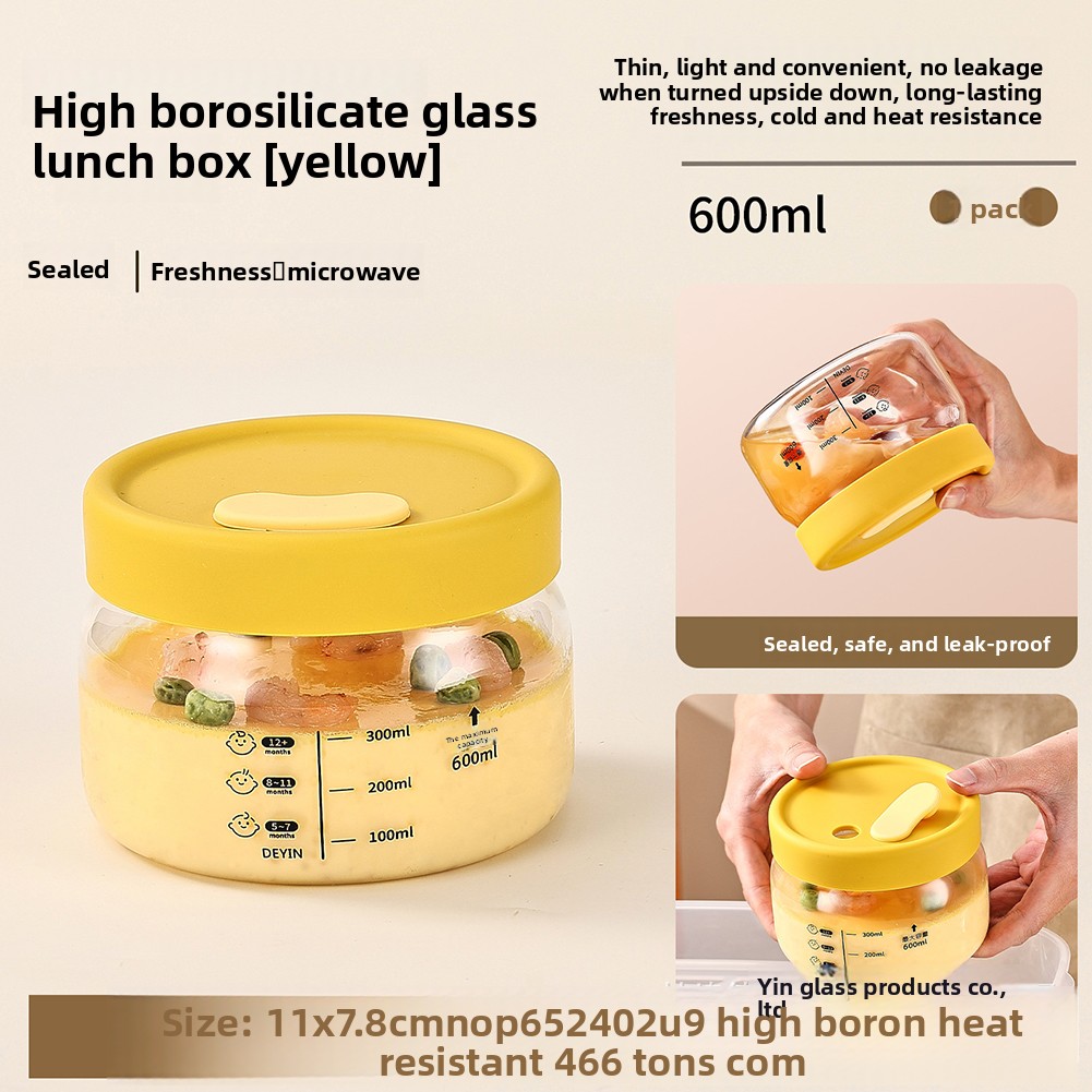 Meal Prep Box - Glass Food Storage Container Airtight Leakproof