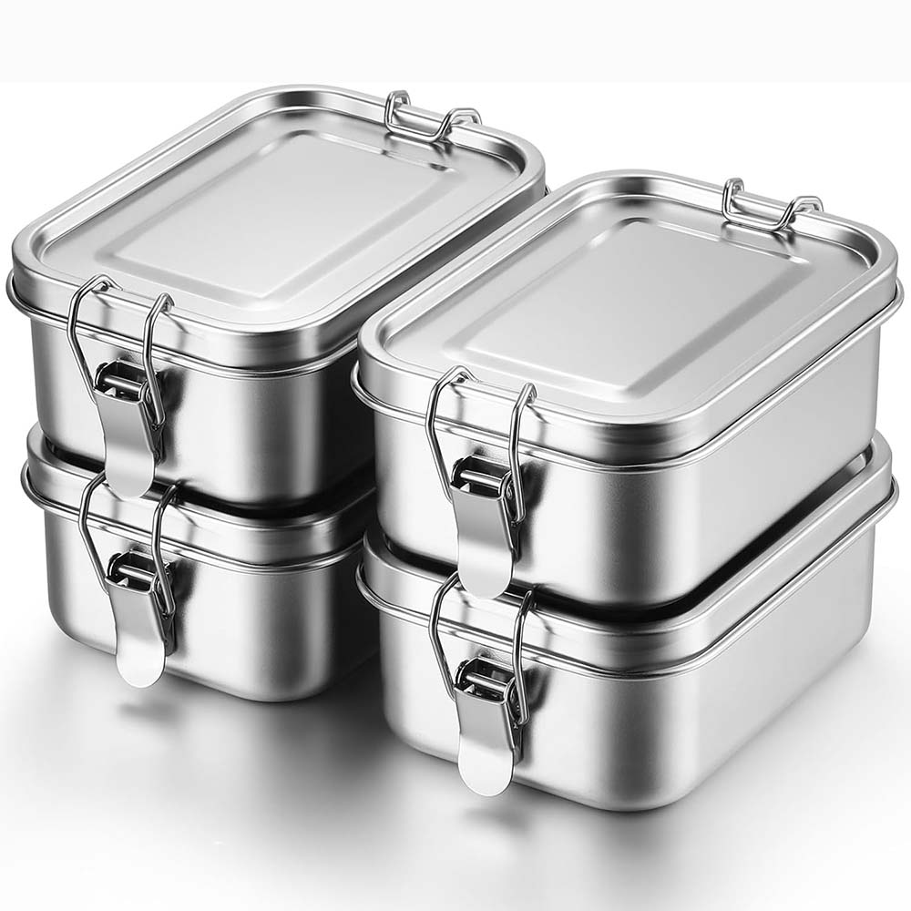 4 buah kotak Bento baja tahan  - Meal Prep Box ulasan dan harga