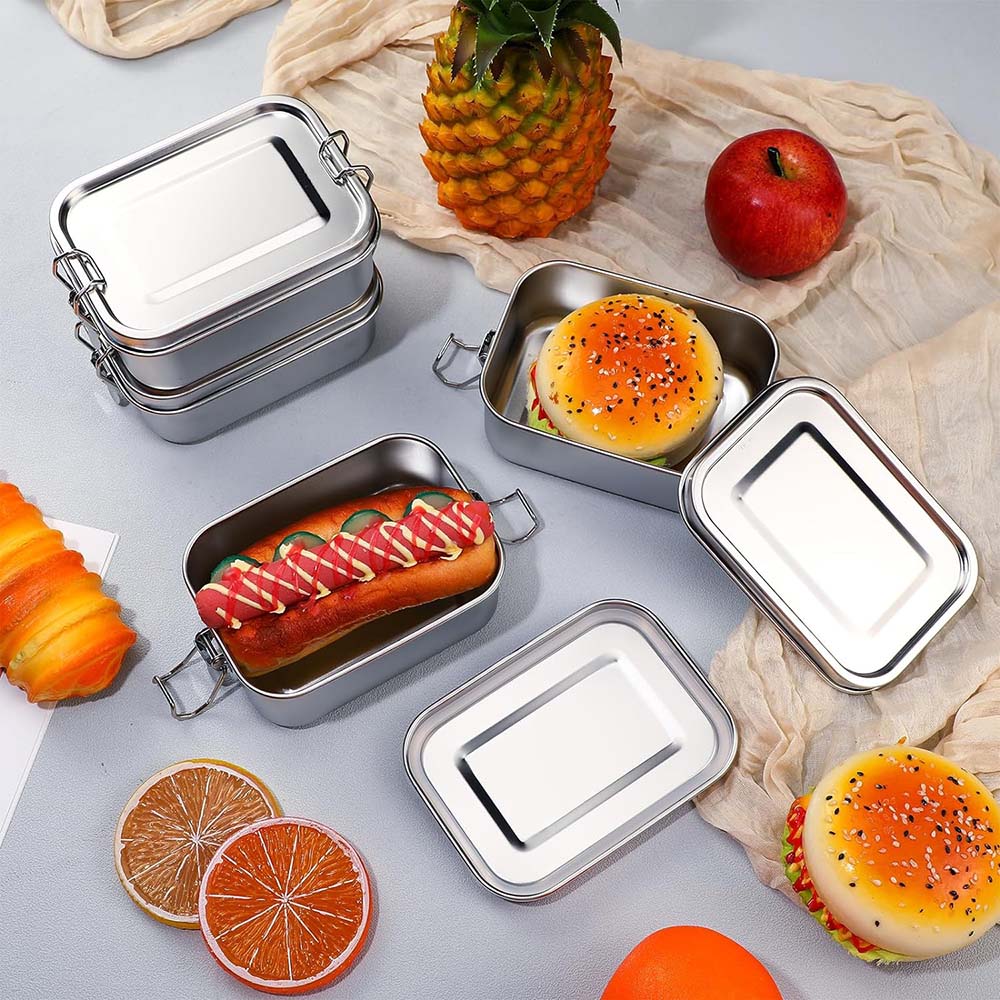 4 buah kotak Bento baja tahan  - Meal Prep Box ulasan dan harga