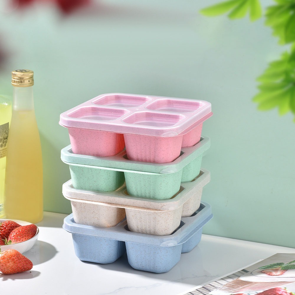 1 Buah Wadah Makanan 4 Kompart - Meal Prep Box ulasan dan harga